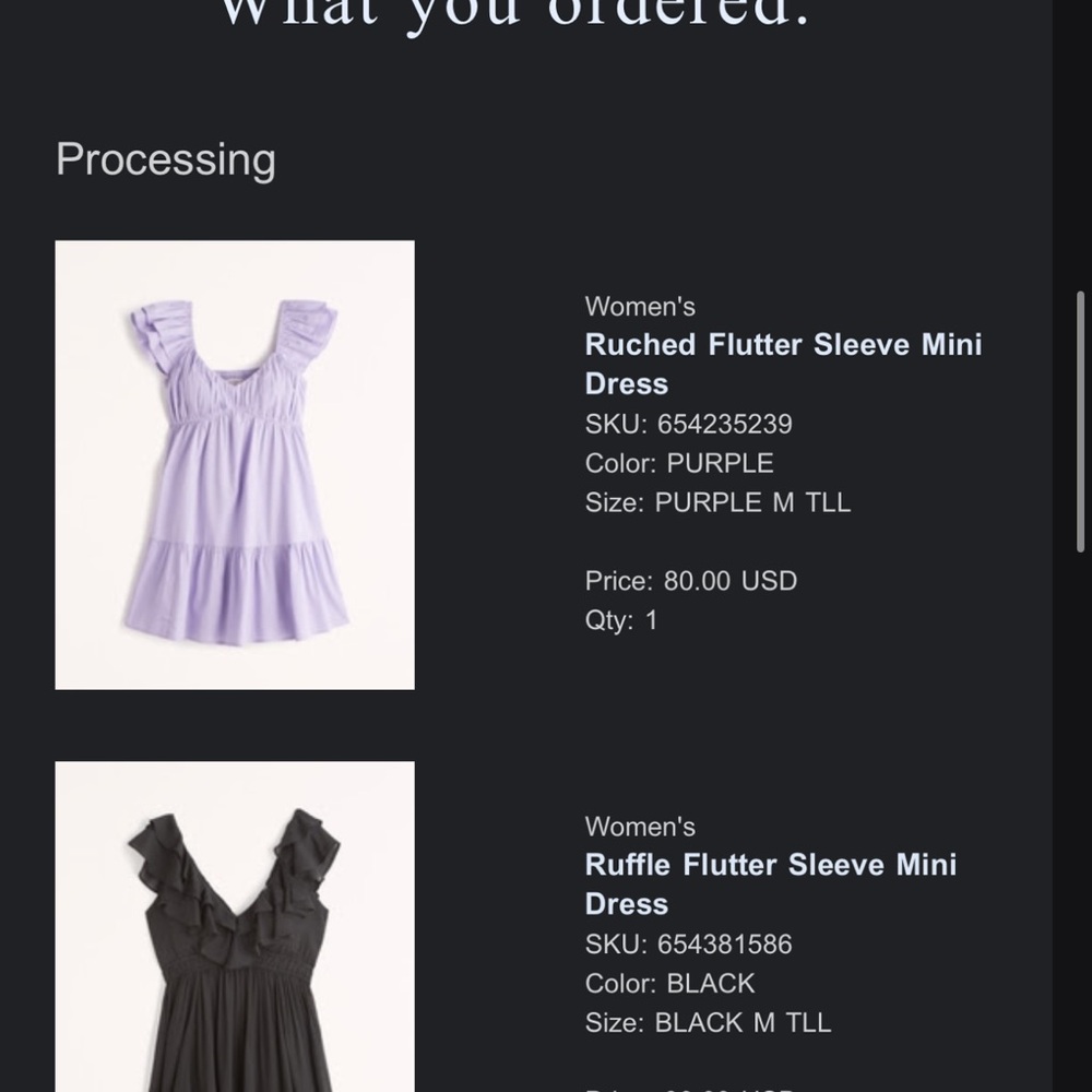 Abercrombie & Fitch Black Ruffle Flutter Sleeve Mini Dress - Picture 5 of 5